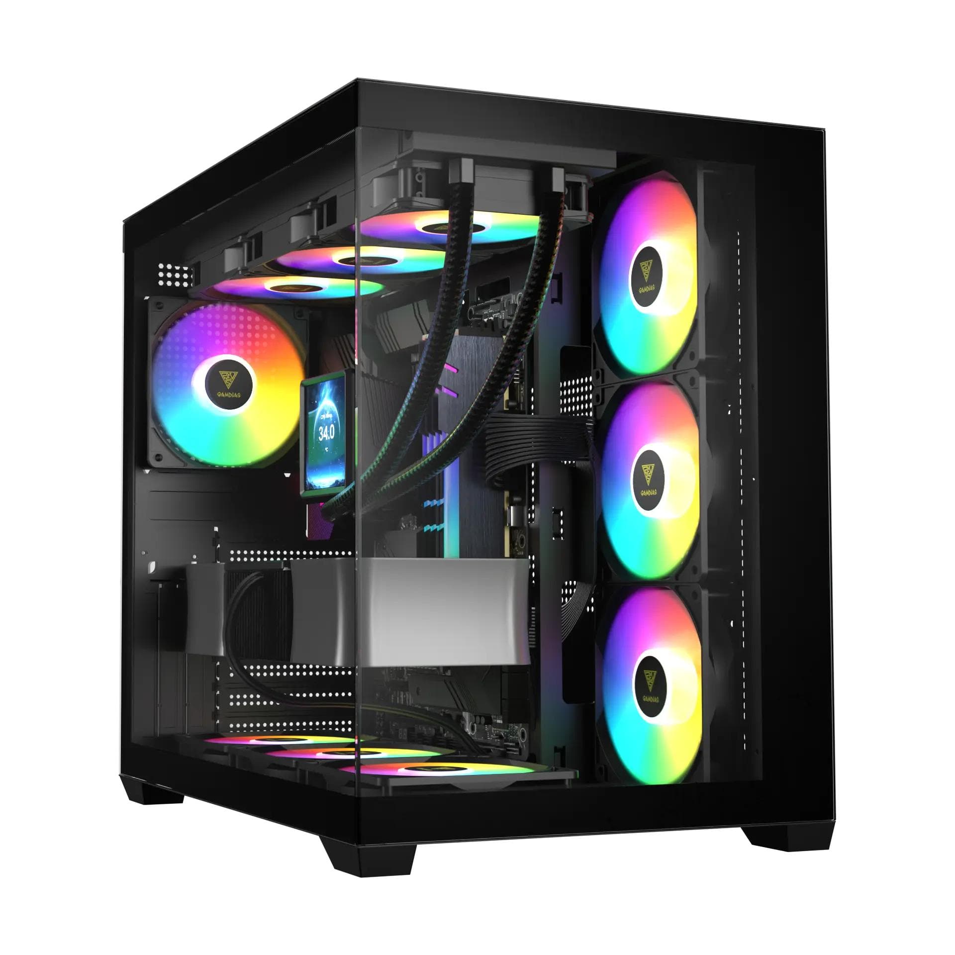 Gamdias Aura GC107 Elite Spacious Panoramic ARGB Mid-Tower Cabinet - 1