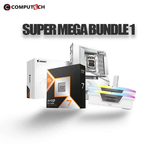 SUPER MEGA BUNDLE 1 (Gigabyte B850 AORUS STEALTH ICE, AMD Ryzen 7 9800X3D, CORSAIR Vengeance RGB DDR5 RAM 64GB (2x32GB) 6000MHz CL30) - 1
