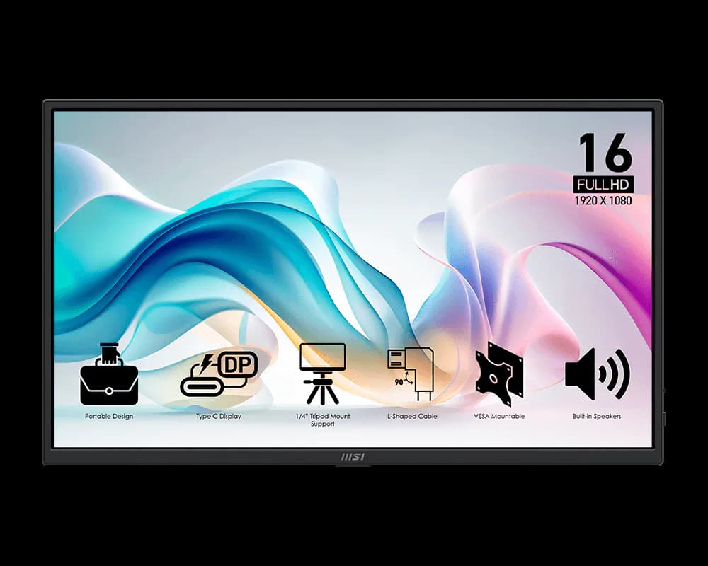 MSI Pro MP165 E6 Portable 15.6 Inch 1920 x 1080 Full HD Monitor