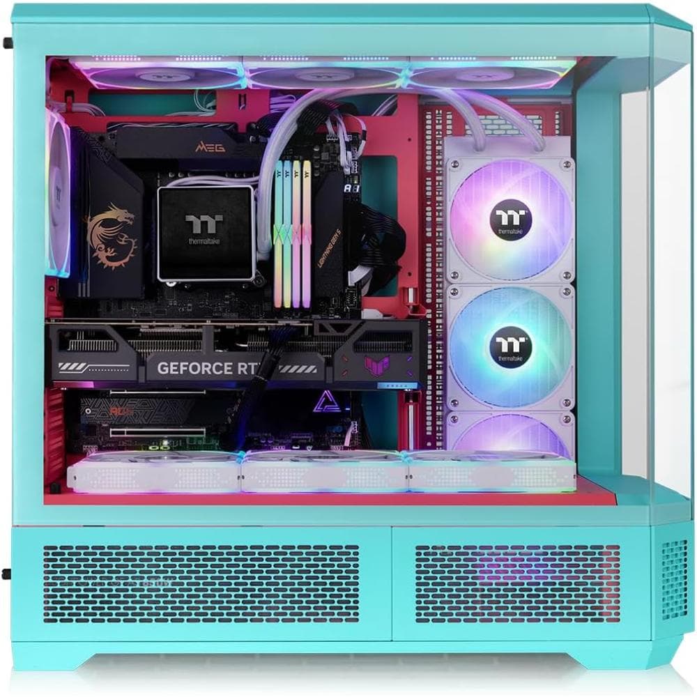 Thermaltake View 600 TG E-ATX Full Tower Case - (Mint Strawberry) - 2