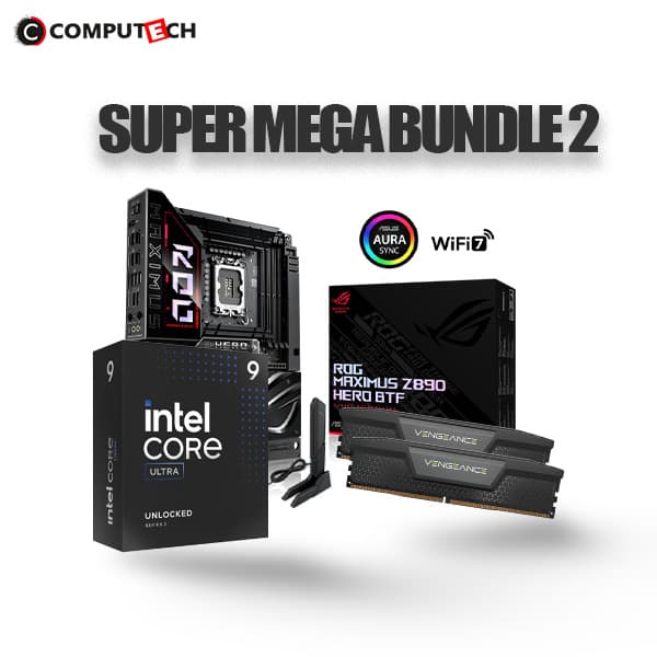 SUPER MEGA BUNDLE 2, (ASUS ROG MAXIMUS Z890 HERO BTF, Intel Core Ultra 9 285K, CORSAIR VENGEANCE 96GB (2x48GB) 6000MHz CL30) - 1