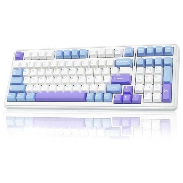 AULA F99 Tri-Mode Full Size RGB Mechanical Gaming Keyboard (Blue-White) (Crescent Switch) (F99UWCr) - 1