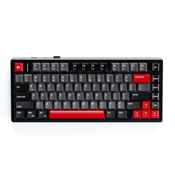 Cybeart X75 Rhino TKL CNC Aluminum Wireless RGB Mechanical Keyboard (Signature Edition- Black/Red/Gray)