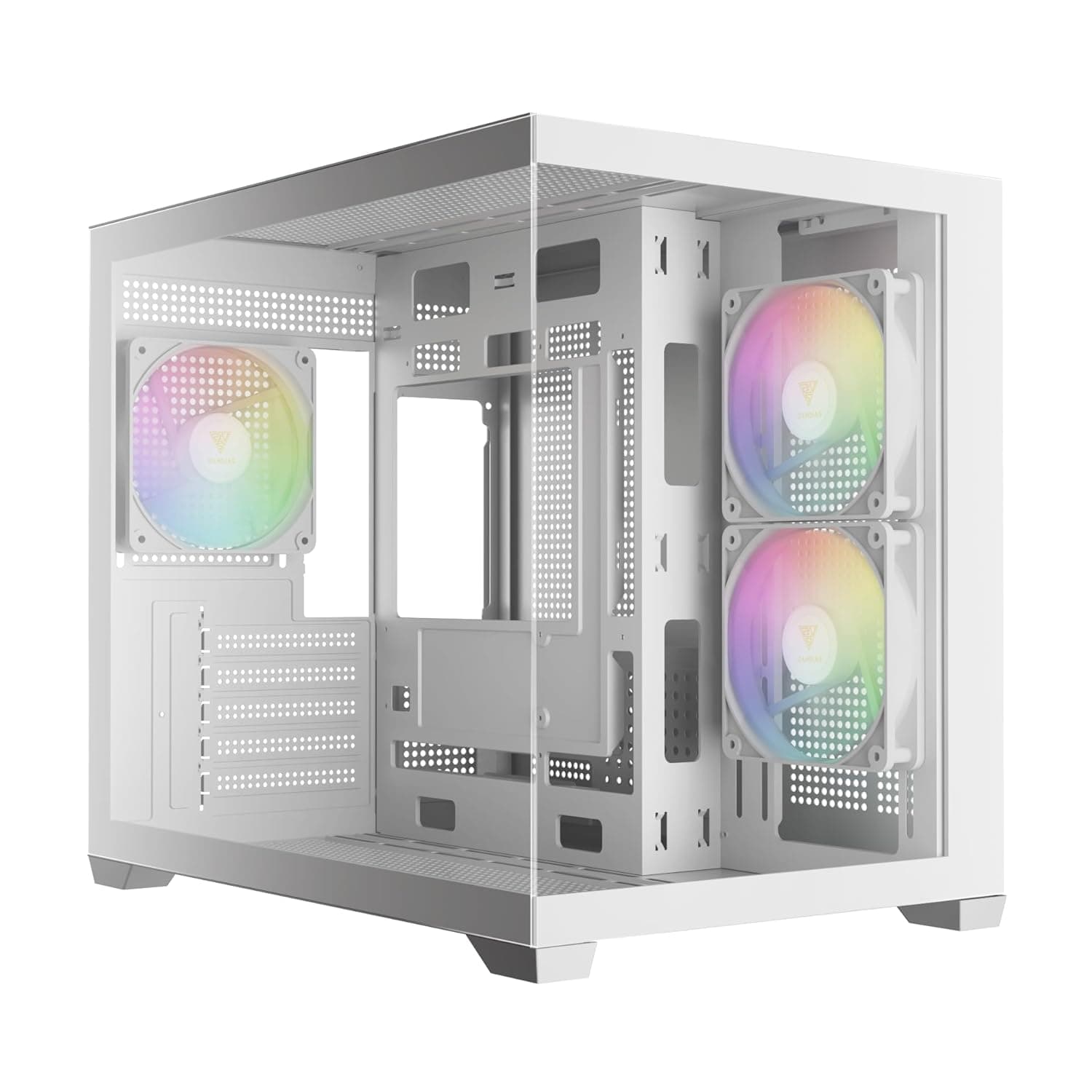 GAMDIAS Aura GC10m V2 WH Argb Micro-Tower Gaming Cabinet (White) - 1