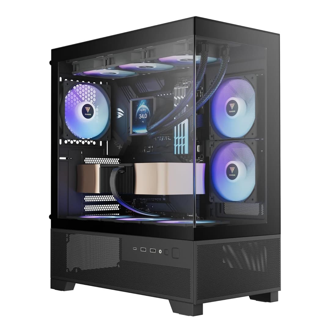 Gamdias Aura GC12 Argb - Panoramic Argb MID-Tower Cabinet