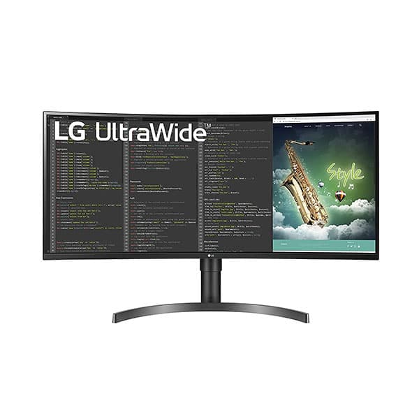 LG 35WN75C-B 35” QHD (3440 x 1440) Curved Monitor with sRGB 99% Color Gamut and HDR 10 and USB-Type C - 1