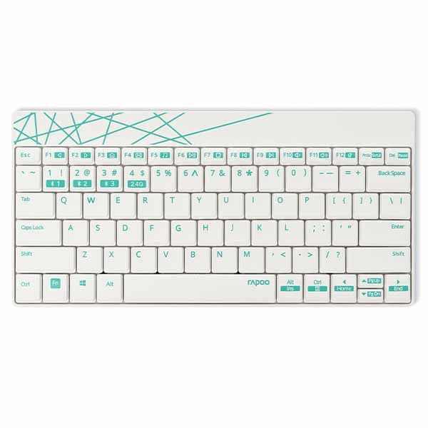 Rapoo 8000M Multi-Mode Keyboard &amp; Mouse (White) - 1