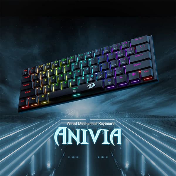 Redragon K614 Anivia 60% Ultra Thin Wired Mechanical Keyboard - 2