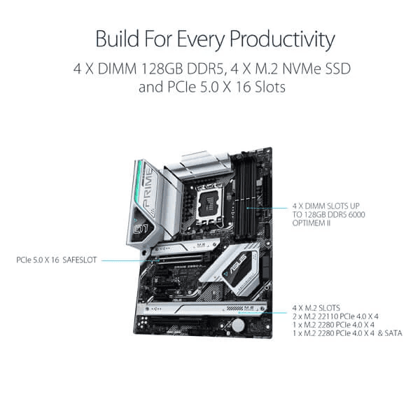 Asus Prime Z690-A Intel Motherboard Supports Intel 12th, 13th & 14th Gen Processors - 3