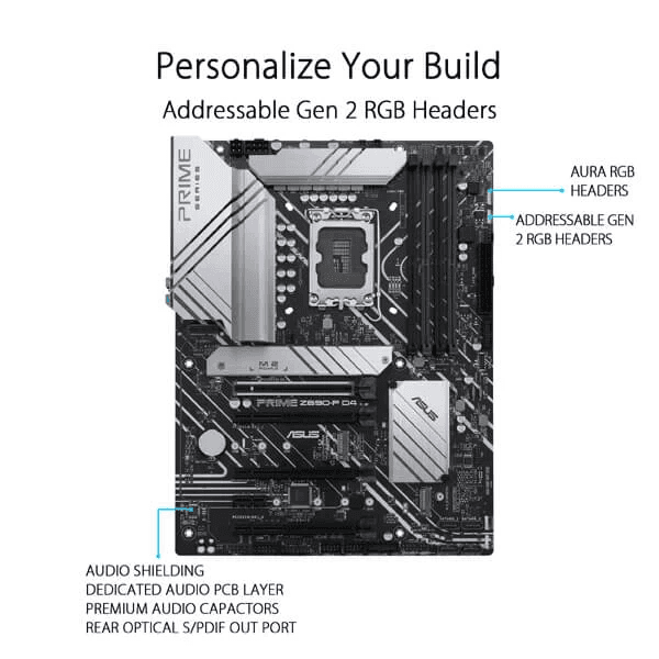 Asus Prime Z690-P D4 Intel Motherboard Supports Intel 12th, 13th & 14th Gen Processors - 4