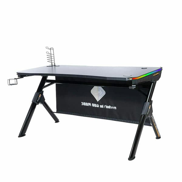 Cosmic Byte Battleport CB-CD-02 Computer Desk With RGB Touch Control Black - 1