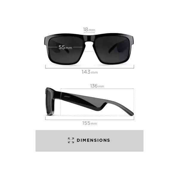 Bose Frames Tenor - Rectangular Polarized and Bluetooth Sunglasses  (Smart Glasses, Black) - 6