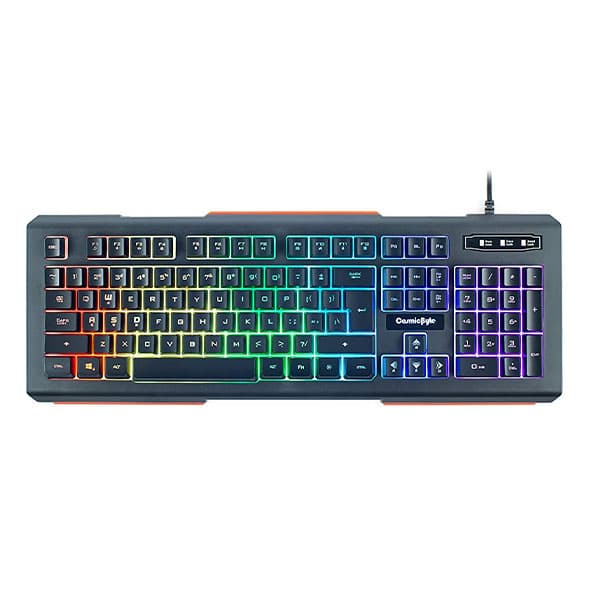 Cosmic Byte CB-GK-02 Corona Wired Gaming Keyboard, 7 Color RGB Backlit with Effects, Anti-Ghosting (Black) - 1