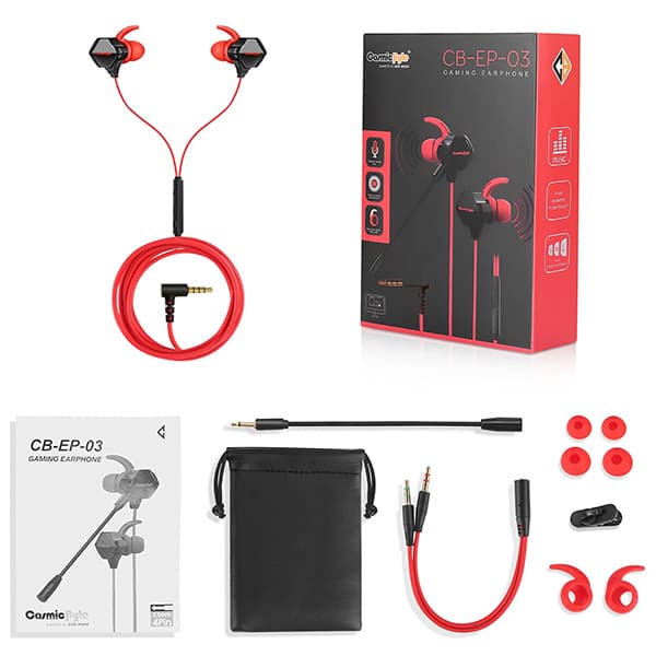 Cosmic Byte CB-EP-03 Gaming Wired Earphone with Detachable Microphone for PC, PS4, Mobiles, Tablets - BLACK - 3