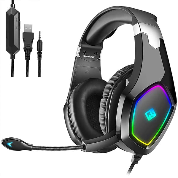 Cosmic Byte ERSA Gaming Headphone, RGB LED and Microphone for PC, PS5, Xbox, Mobiles, Tablets, Laptops (Interstellar Black) - 1