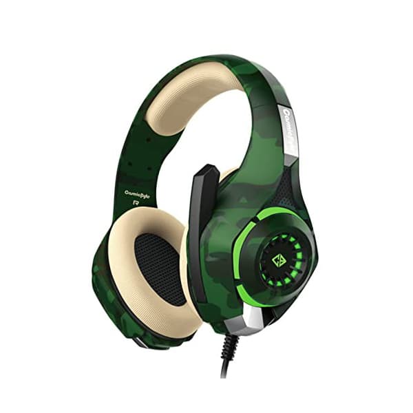 Cosmic Byte GS410 Headphones with Mic and for PS4, Xbox One, Laptop, PC, iPhone and Android Phones - Camo Green - 1