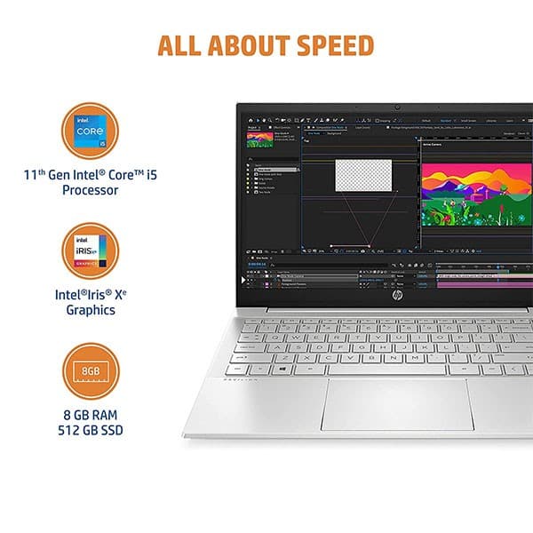 HP Pavilion 14 11th Gen Intel Core i5 14 inch(35.6 cm) Laptop, 8GB RAM/512GB SSD FHD IPS 14-dv1000TU + Laptop Bag - 2