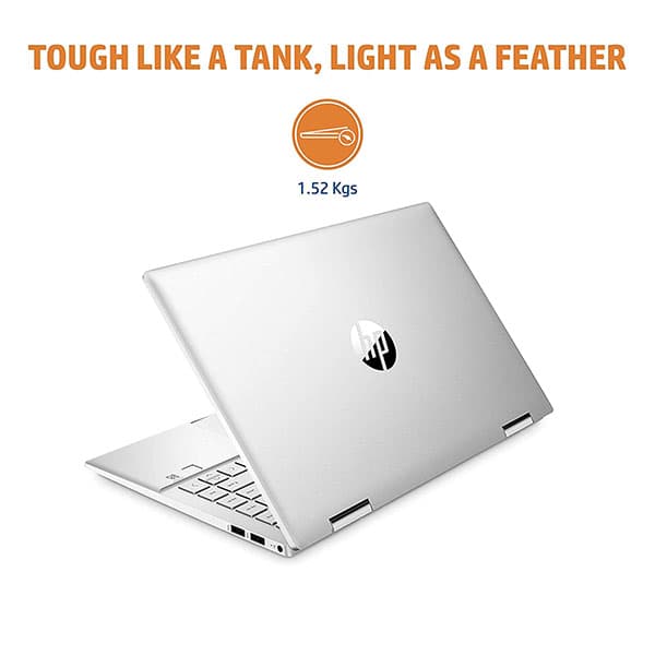 HP Pavilion x360 11th Gen Intel Core i3 14 inches FHD, IPS, Convertible Laptop (8GB RAM/256GB SSD/Audio by B&amp;O/Windows 11 Home MS Office/Natural Silver/1.52 Kg) -14-dy0190TU + Laptop Bag - 5