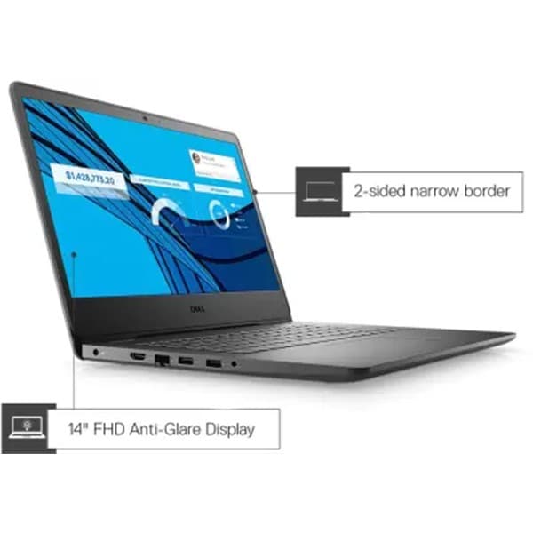 Dell Vostro 3400 14 inches(35cm) FHD Anti Glare Display Laptop (11th Gen Intel i5-1135G7 / 8GB / 1TB / Integrated Graphics / Windows 10 + MS Office / Black/ 1.58Kg) D552154WIN9BE + Laptop Bag - 2
