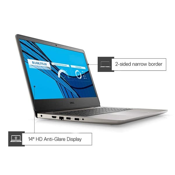 Dell Vostro 3405 AMD Ryzen-5 3450U 14 inches(35cm) FHD Anti Glare 1920 x 1080, LED Display Laptop (8GB / 256 SSD / Vega Graphics / Windows 10 + MSO / Dune, 1.58 kg) D552148WIN9DE + Laptop Bag - 2
