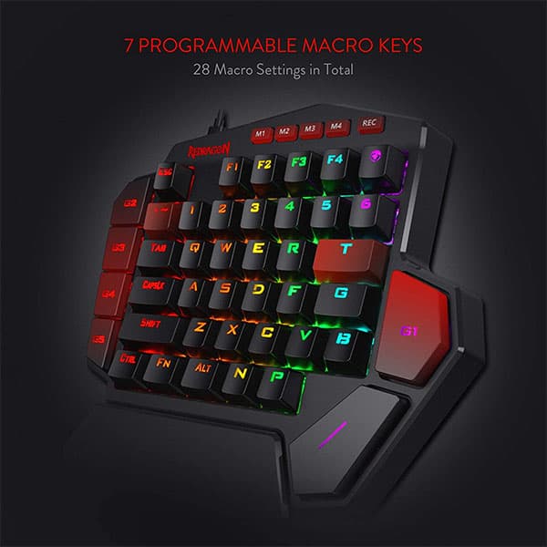 Redragon DITI K585 - ONE HANDED WIRED RGB MECHANICAL KEYBOARD - 4