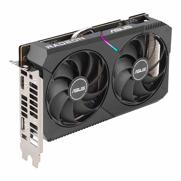 ASUS Dual Radeon™ RX 6500 XT V2 OC Edition 4GB GDDR6 with two powerful Axial-tech fans and a 2-slot design for broad compatibility - 2