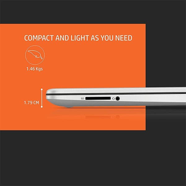 HP 14s fq1092au, AMD Ryzen 5-5500U 14 inches(35cm) FHD, IPS, Micro-Edge Display Laptop (8GB RAM/512GB SSD /Radeon Graphics/Windows 11/Alexa/Backlit Keyboard/MS Office/1.46kg, 14s-fq1092au) + Laptop Bag - 4