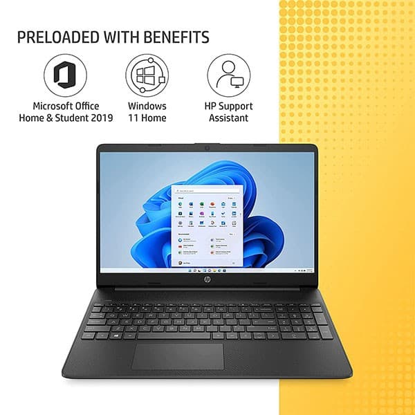 HP 15s fq2627tu 11th Gen Intel Core i3, 8GB RAM/512GB SSD 15.6inch(39.6cm) FHD, Micro-Edge, Anti-Glare Display/Alexa Built-in/Windows 11 Home/UHD Graphics/Dual Speakers/ Ms Office, 15s- Fq2627TU + Laptop Bag - 2