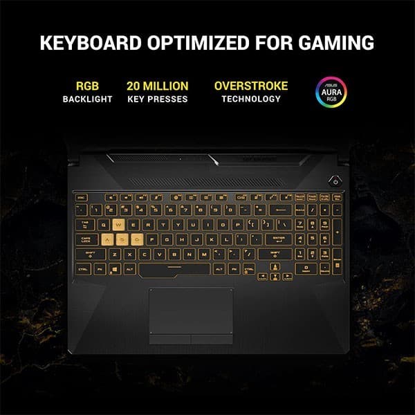 ASUS TUF Gaming F15, 15.6-inch (39.62 cms) FHD 144Hz, Intel Core i5-10300H 10th Gen, 4GB NVIDIA GeForce GTX 1650, Gaming Laptop (8GB/512GB SSD/Windows 11/Office H&amp;S/Black/2.3 Kg), FX506LHB-HN355WS - 2