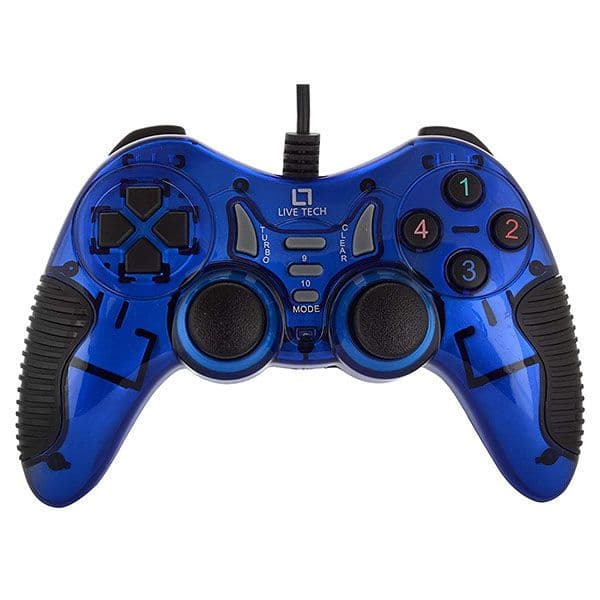 Live Tech GP01 Turbo Double Vibration Motor USB Wired Gamepad - Blue - 1