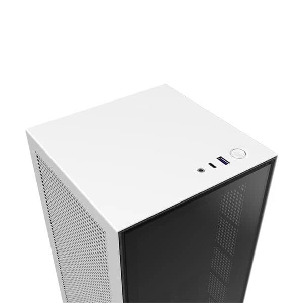 NZXT H1 Cabinet With PSU, AIO, And Riser Card - White - 2