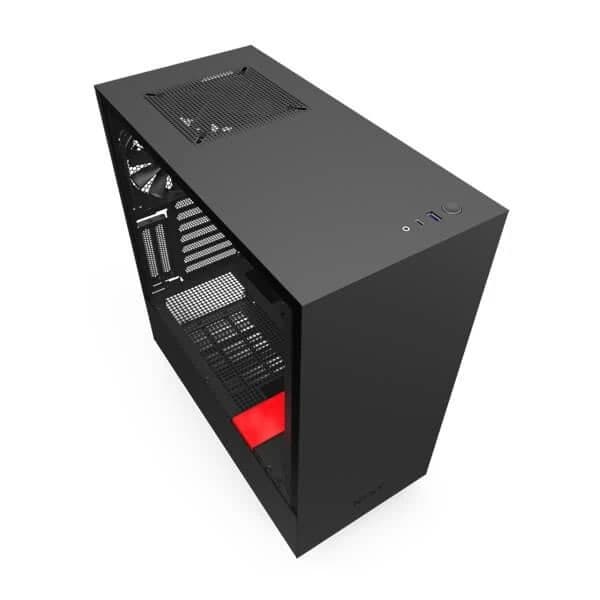 NZXT H510 Mid Tower ATX Cabinet - Matte Black Red - 3