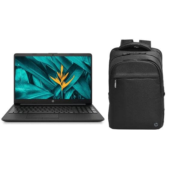 HP 15s 11th Gen Intel Core i3 15.6 inches(39.6cm) FHD Laptop (8GB RAM/1TB HDD/ UHD Graphics/ Windows 10 Home/ Alexa Built-in/MS Office/ 1.75kg/ Jet Black) - 15s-du3055TU + Laptop Bag - 6