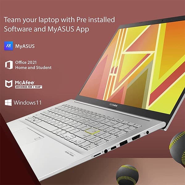 ASUS VivoBook K15 OLED (2021), 15.6" (39.62 cms) FHD OLED, Intel Core i3-1115G4 11th Gen, Thin and Light Laptop (8GB/512GB SSD/Integrated Graphics/Office 2021/Windows 11/Silver/1.8 Kg) K513EA-L313WS + Laptop Bag - 4