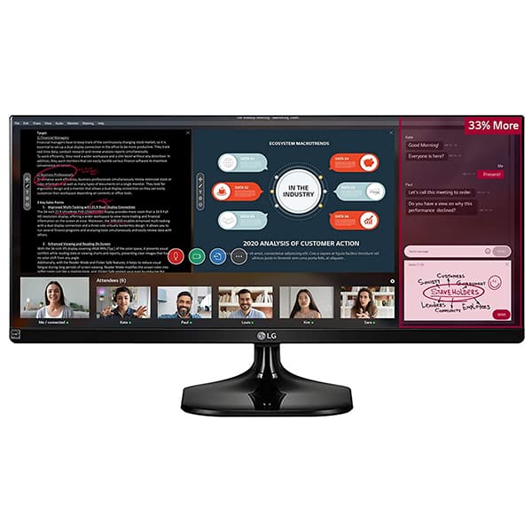 LG - 25UM58 25-inch  (64.5 cm) UltraWide Multitasking Monitor with Full HD (2560 x 1080) IPS Panel, HDMI Port, AMD Freesync - (Black) - 1