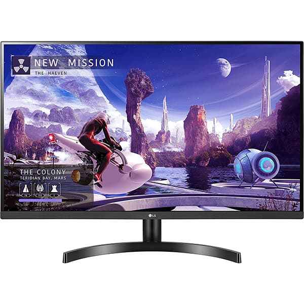 LG 27QN600-B 27” QHD (2560 x 1440) IPS Display with FreeSync, sRGB 99% Color Gamut, HDR10 with a 3-Side Virtually Borderless Design, Black - 1