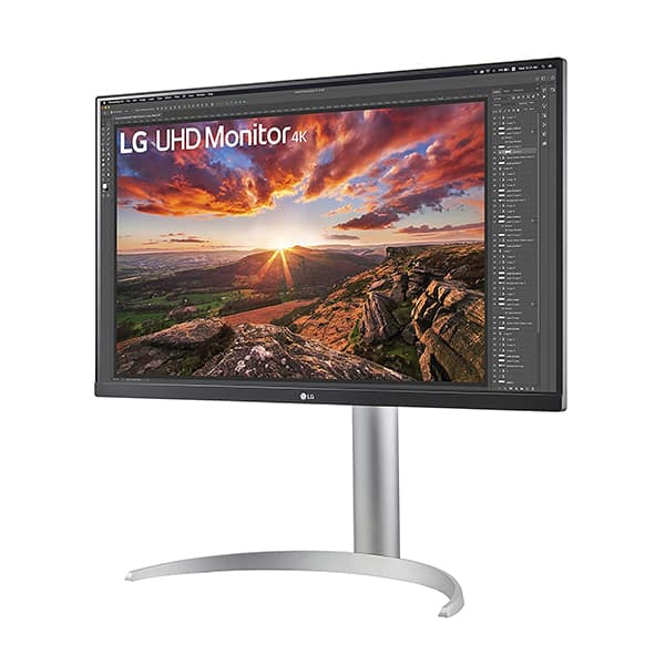 LG 27UP850-W Monitor 27” UHD (3840 x 2160) IPS Display, VESA DisplayHDR 400, DCI-P3 95% Color Gamut, USB-C,3-Side Virtually Borderless Display, Height/Pivot/Tilt Adjustable Stand - Silver - 4