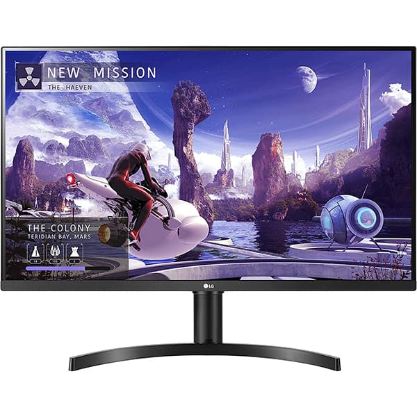 LG 32QN650-B Monitor 32" QHD (2560 x 1440) IPS Display, sRGB 99% Color Gamut, HDR 10, AMD FreeSync, Dual HDMI Inputs, Height Adjustable Stand - Black