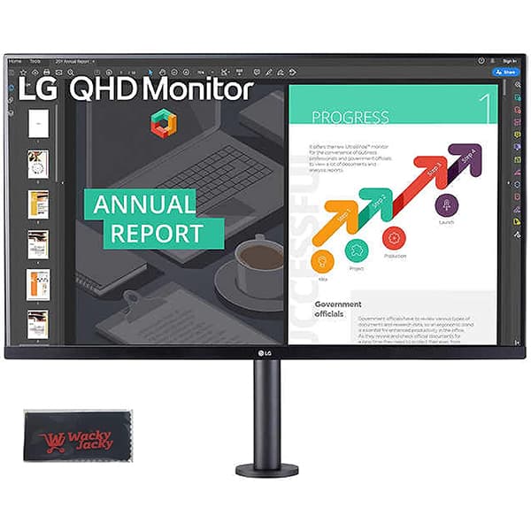 LG 32QP880-B 32'' QHD (2560 x 1440) 75Hz IPS Monitor with USB Type-C and ErgoStand, HDR10 - 1