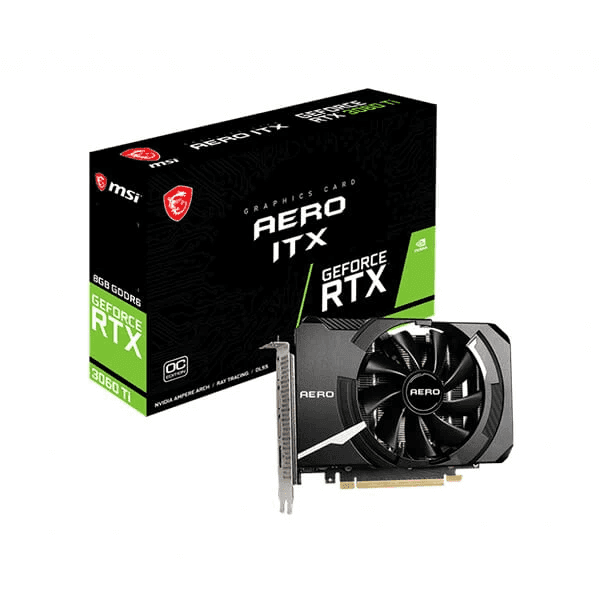 MSI RTX 3060 Ti Aero ITX OC LHR 8GB Gaming Graphics Card - 1