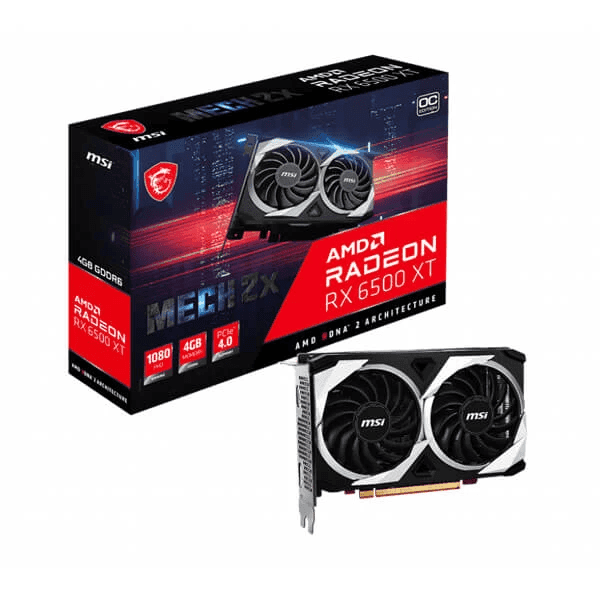 MSI RX 6500 XT MECH 2X 4GB OC Gaming Graphics Card - 1
