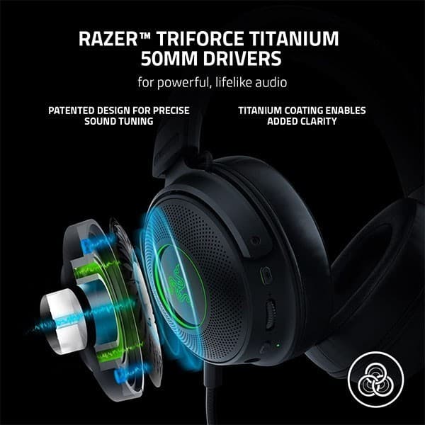 Razer Kraken V3 Pro HyperSense RGB Gaming Headset (Black) - 4