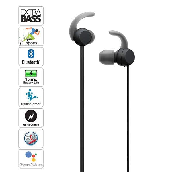 Sony WI-SP510 Wireless Sports Extra Bass in-Ear Headphones Black - 4