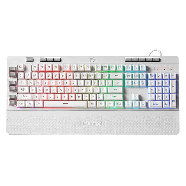 Redragon Shiva K512 White RGB Backlit Membrane Wired Gaming Keyboard - 1