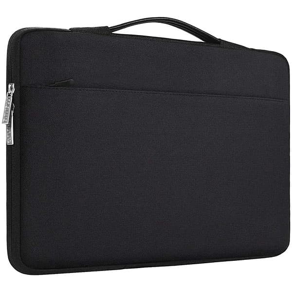Waterproof Nylon Exterior with Soft Velvety Interior Sleeve Bag Pouch Carry Case for Laptops, MacBook 13" Black - 1