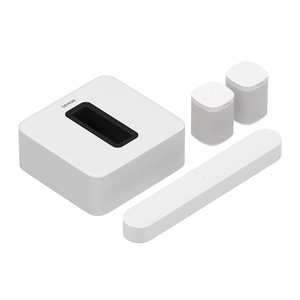 Sonos 5.1 Surround Set – Sonos Beam, Sub & 2 One SL (Black) - White