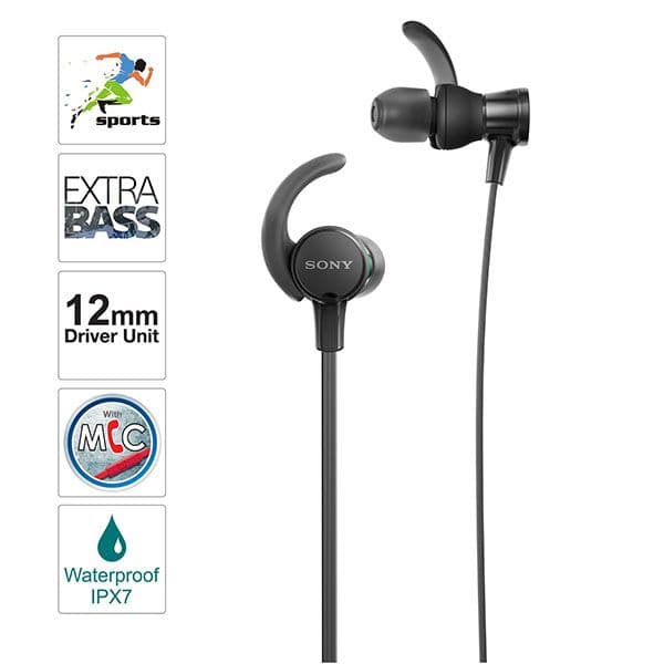 Sony MDR-XB510AS Wired in Ear Headphone with Mic - Black - 3