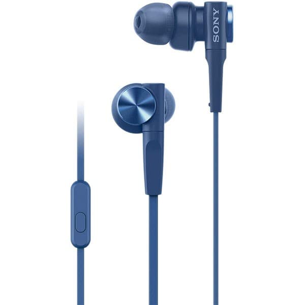 Sony MDR-XB55AP Wired in Ear Headphones with Mic - Blue - 1
