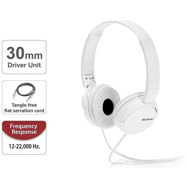 Sony MDR-ZX110A Wired On Ear Headphone without Mic (White) - 2