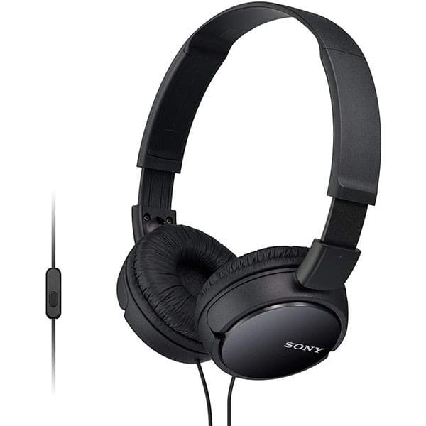 Sony MDR-ZX110AP On-Ear Stereo Headphones with Mic - Black - 1